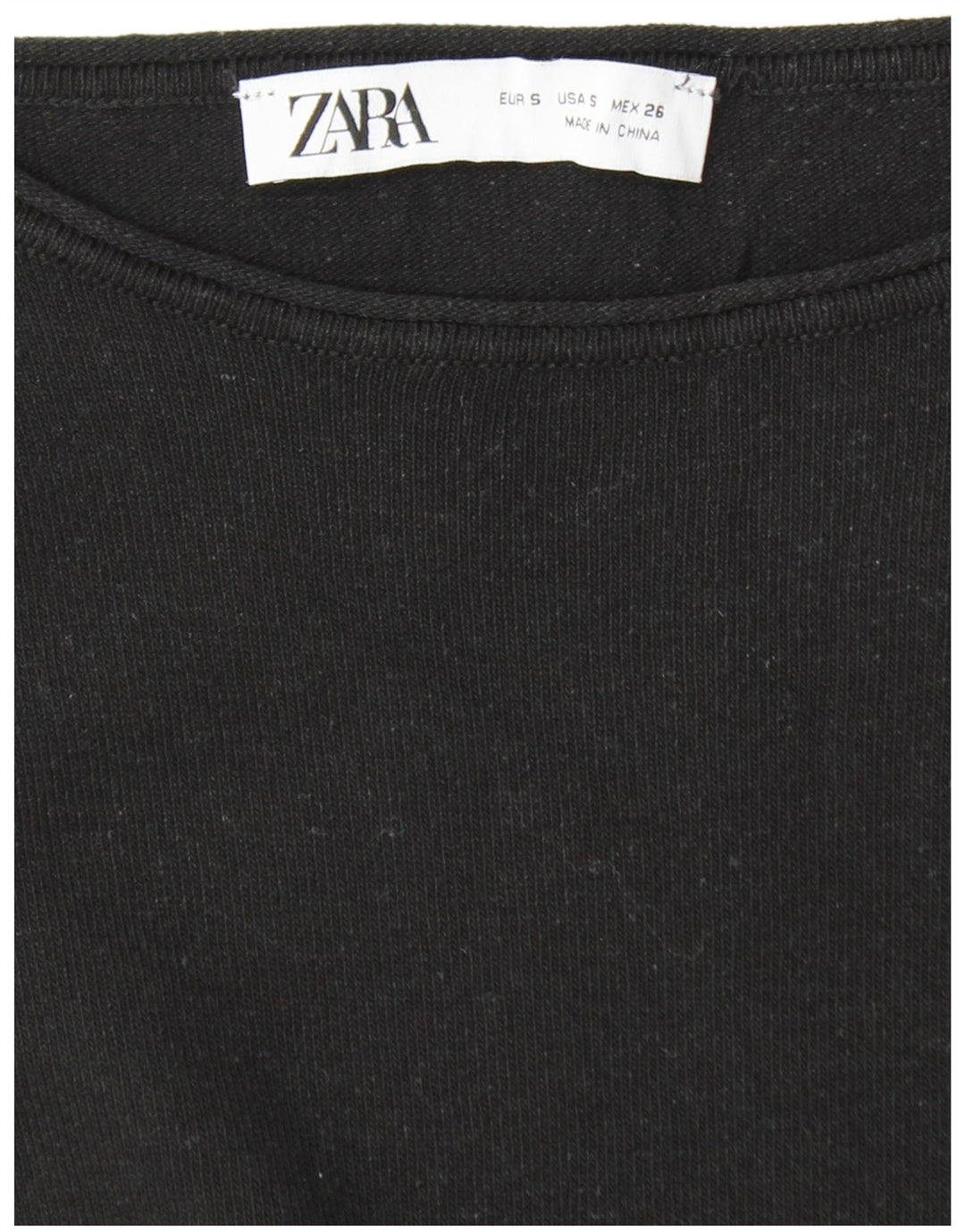ZARA Vestido estilo jersey de manga larga para mujer UK 40 Small Negro