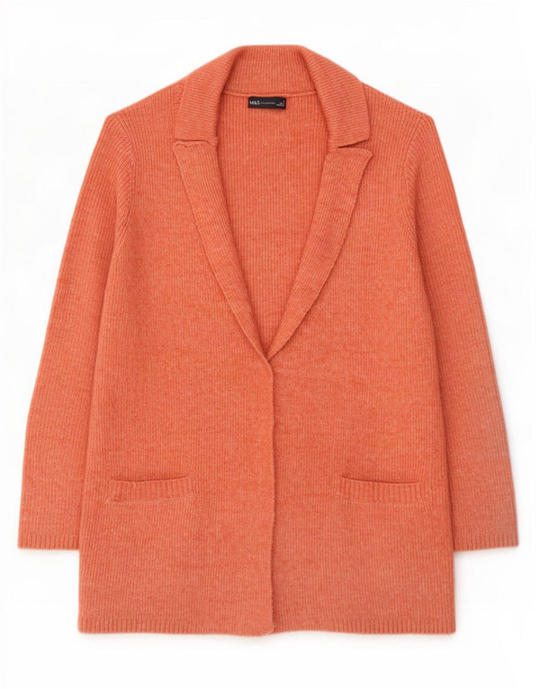 Marks & Spencer - Cárdigan abierto largo para mujer, talla 40, color naranja mediano