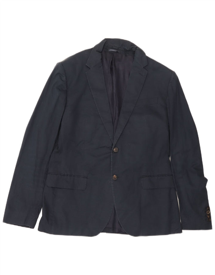 Reiss Chaqueta tipo blazer de 2 botones para hombre UK 42 XL Algodón azul marino