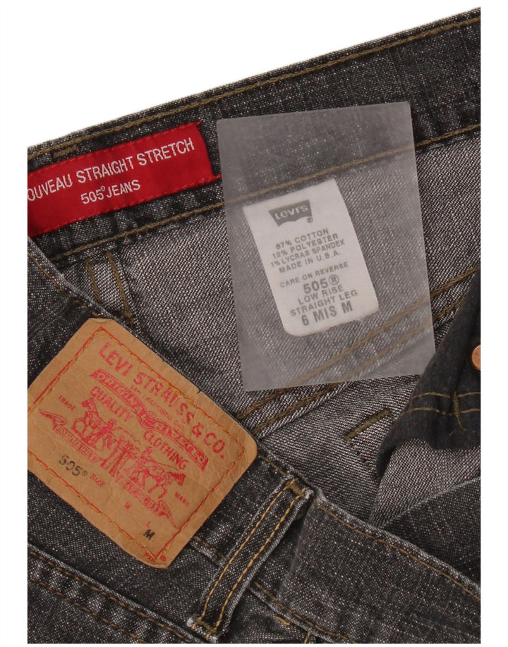 Levi's Jeans rectos desgastados 505 para mujer US 6 Medium W30 L32 Gris