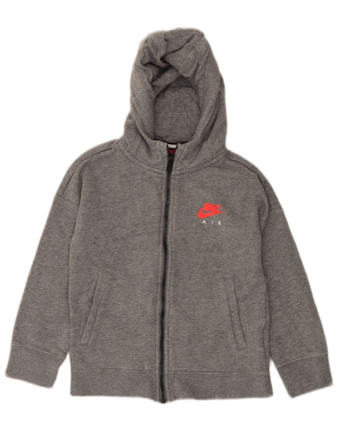 NIKE Sudadera con capucha Air Zip para niñas 6-7 años XS Gris Algodón
