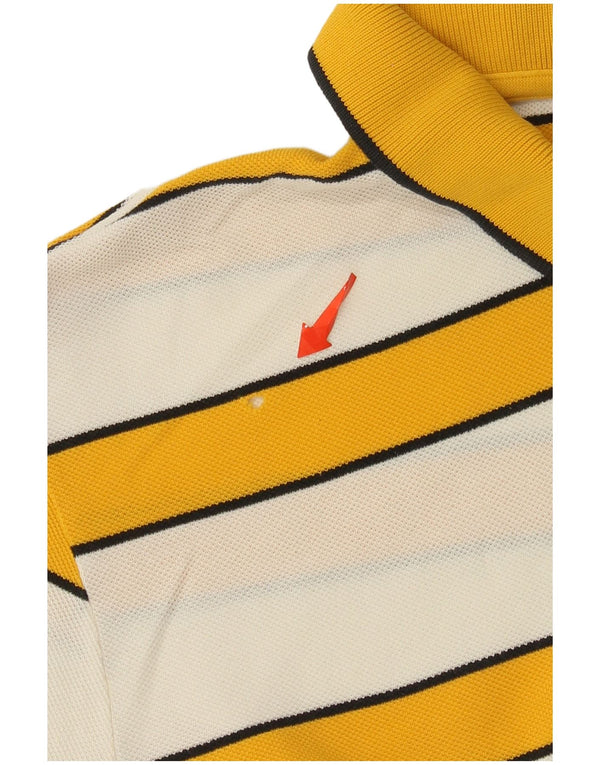 Polo Lacoste para hombre talla 5 grande de algodón a rayas amarillas
