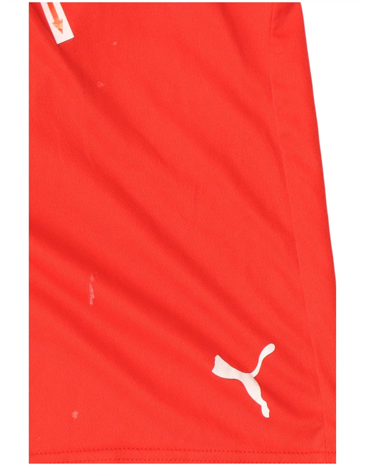 Puma - Pantalones cortos deportivos para hombre, poliéster rojo grande
