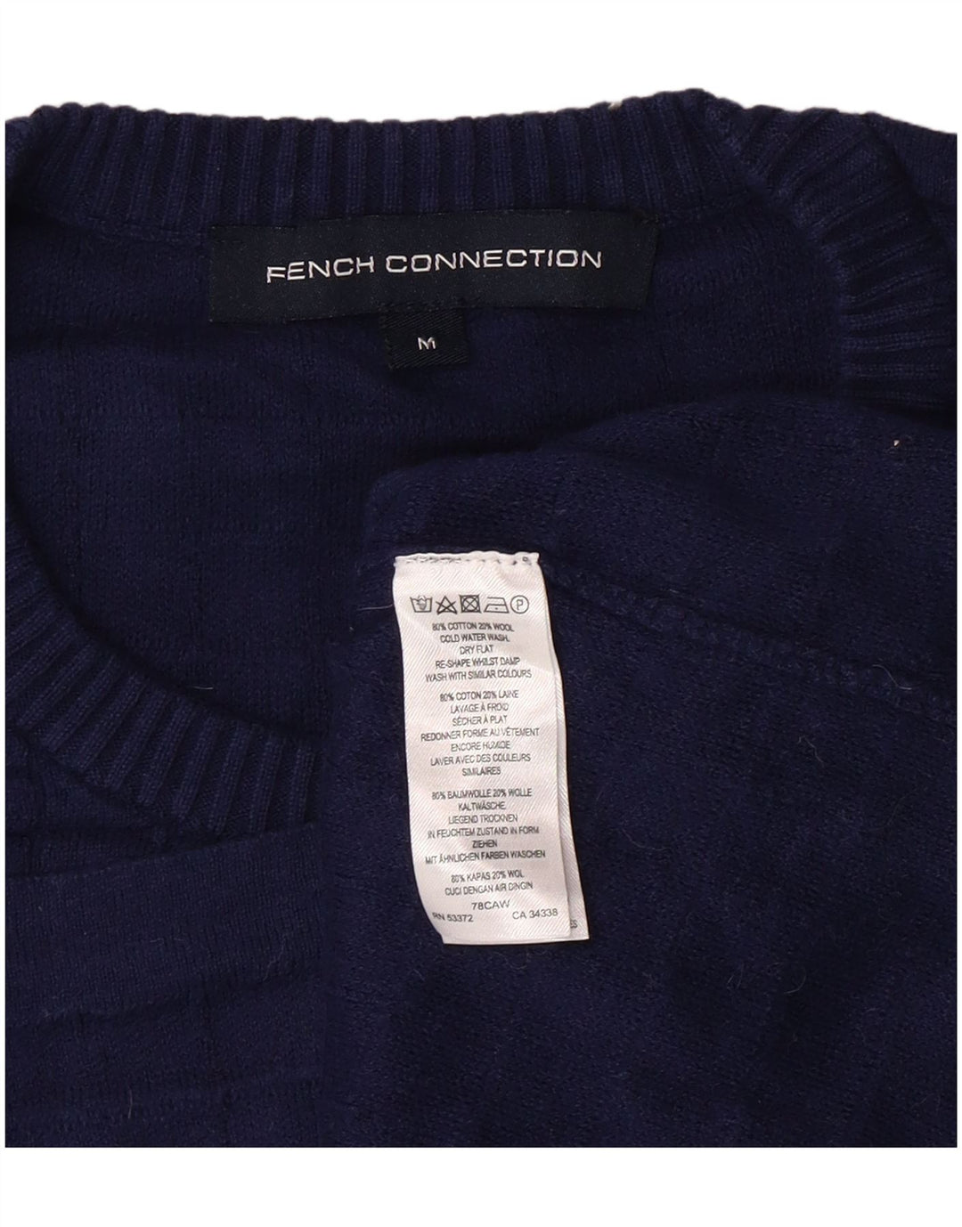 French Connection Jersey de cuello redondo para mujer UK 44 Algodón azul medio