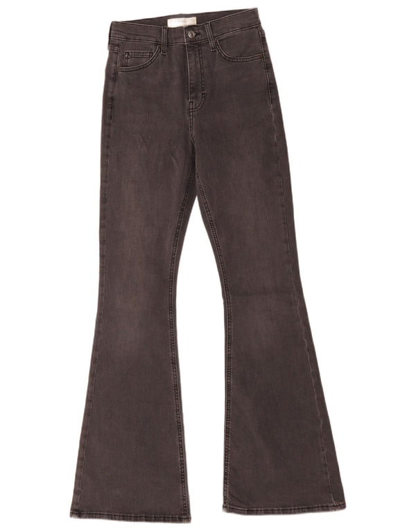 Topshop Womens Jamie Flared Jeans W28 L32 Grey Cotton