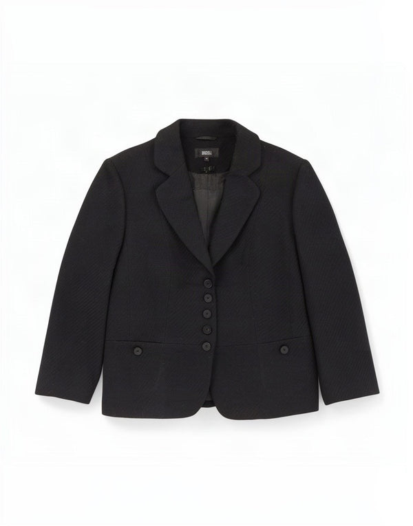 Marks & Spencer Chaqueta Blazer de 5 Botones y Manga 3/4 para Mujer UK 46 Grande Negro