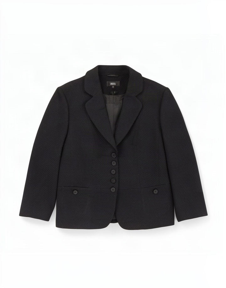 Marks & Spencer Chaqueta Blazer de 5 Botones y Manga 3/4 para Mujer UK 46 Grande Negro