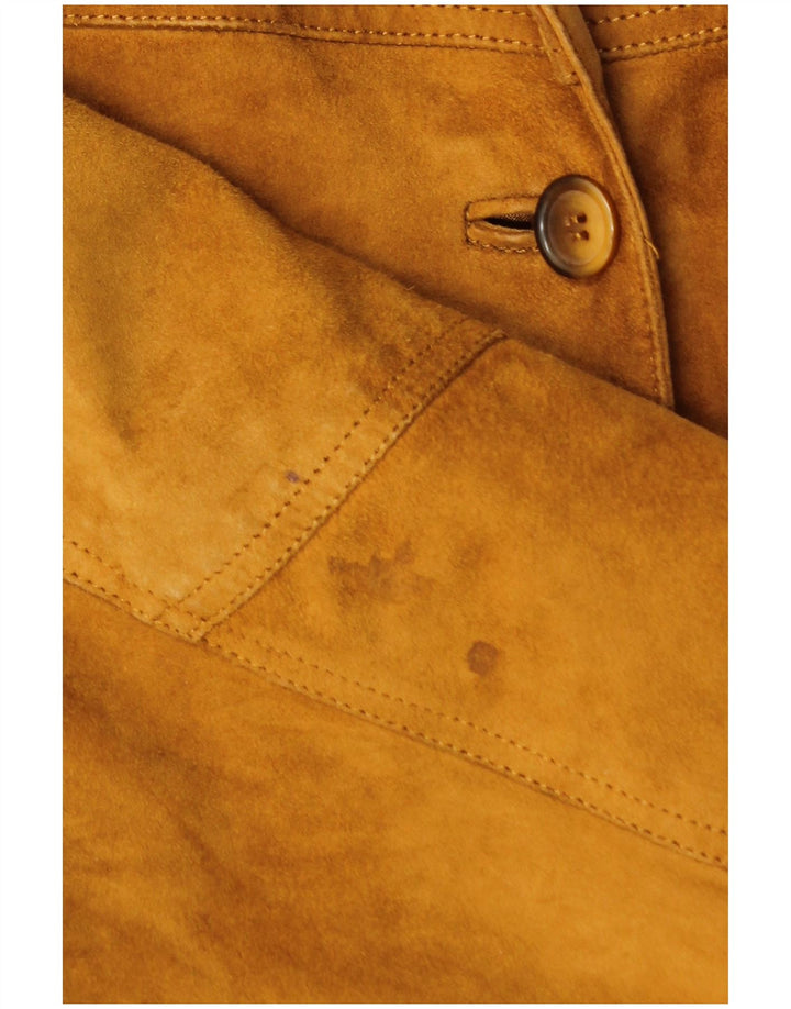 VINTAGE Chaqueta de ante para mujer Reino Unido 18 XL Cuero marrón