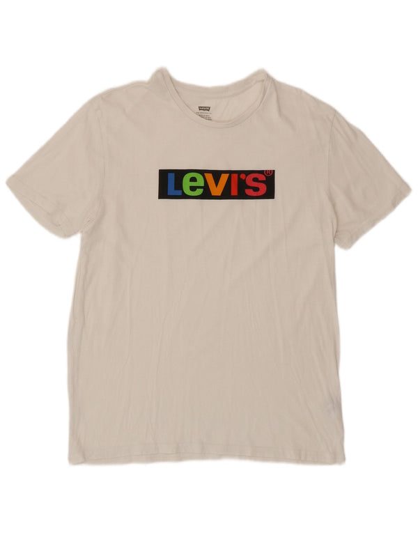 LEVI'S Camiseta gráfica para hombre Top Medium White Cotton