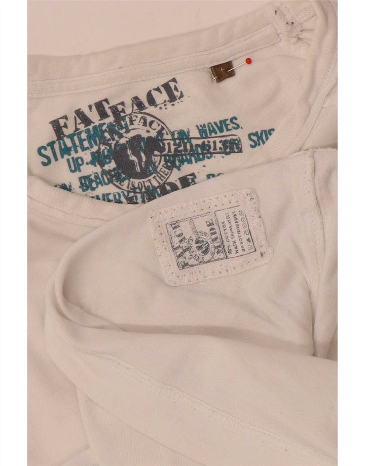 Camiseta de hombre Fat Face de manga larga de algodón blanco grande