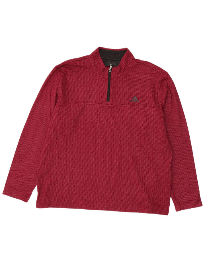 Adidas Hombre Zip Neck Sudadera Jumper XL Rojo Poliéster
