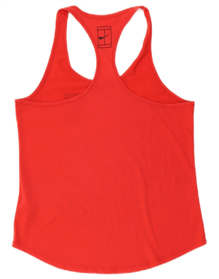 Nike Mujer Dri Fit Chaleco Top UK 12 Medio Rojo Poliéster