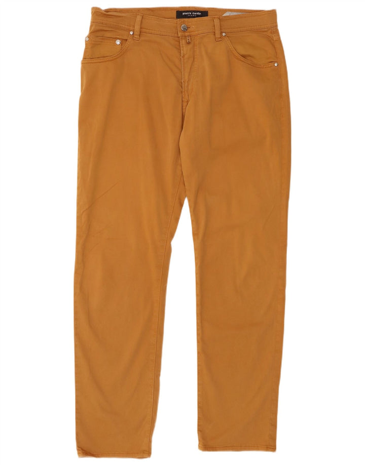 PIERRE CARDIN Pantalón Casual Recto Hombre W36 L32 Algodón Beige