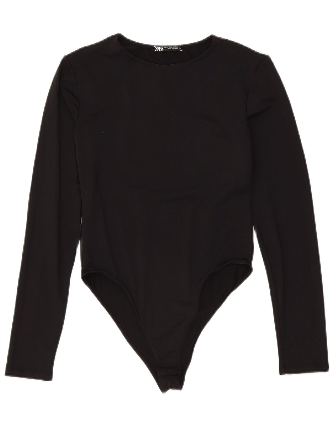 Zara Mujer Body Manga Larga UK 42 Mediano Poliamida Negro