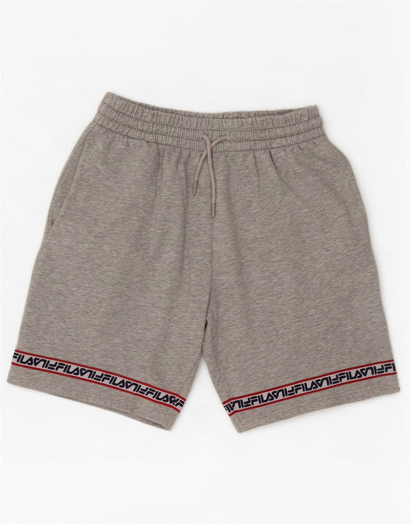 Fila Shorts deportivos gráficos para hombre de algodón color block en gris medio