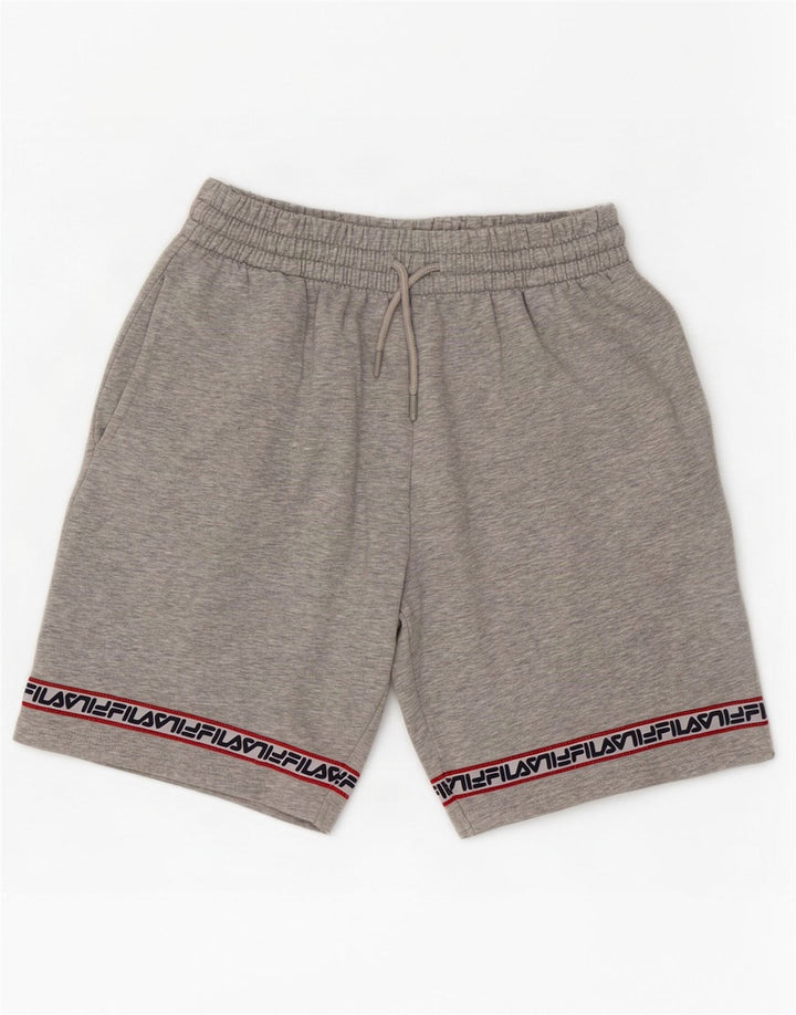 Fila Shorts deportivos gráficos para hombre de algodón color block en gris medio