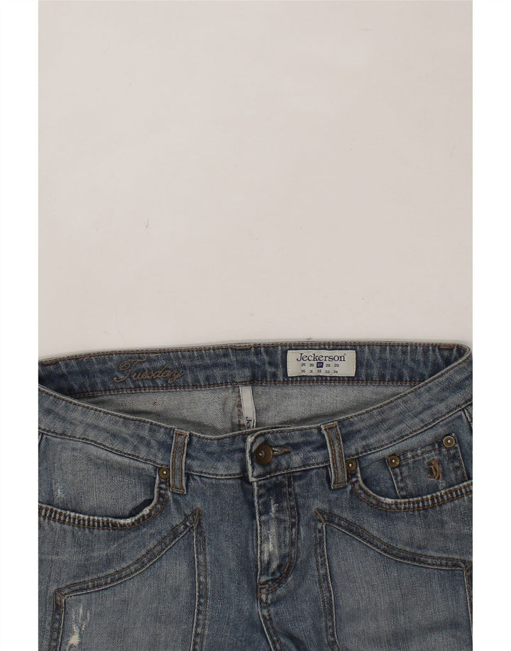 JECKERSON Womens Distressed Slim Jeans  W27 L33 Blue Cotton Vintage Jeckerson and Second-Hand Jeckerson from Messina Hembry 