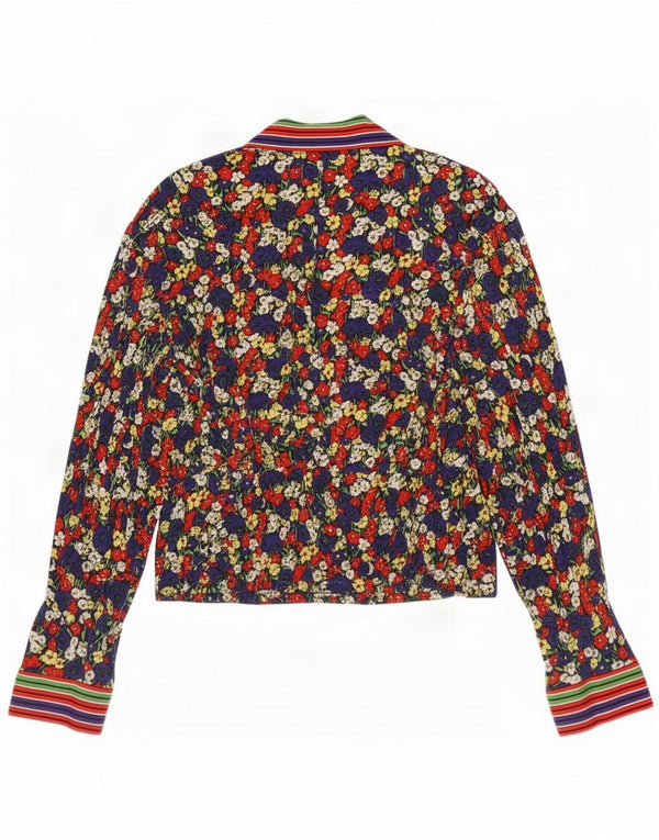 Blusa camisera vintage para mujer UK 44 Mediana Multicolor Floral