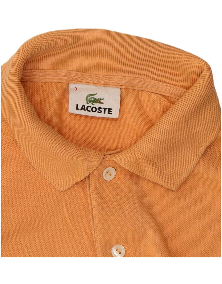 LACOSTE Mens Polo Shirt Size 3 Small Orange Cotton