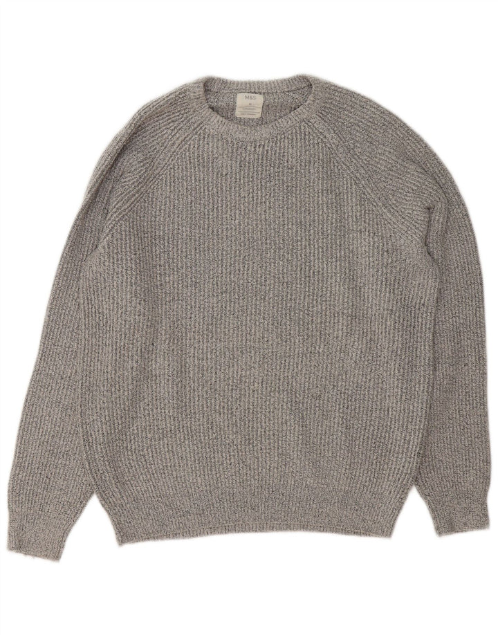 Marks & Spencer Jersey de cuello redondo para hombre Poliéster gris medio