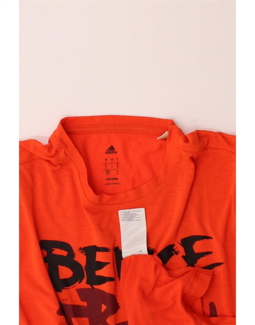 ADIDAS Mens Climalite Graphic T-Shirt Top Small Orange Polyester Vintage Adidas and Second-Hand Adidas from Messina Hembry 