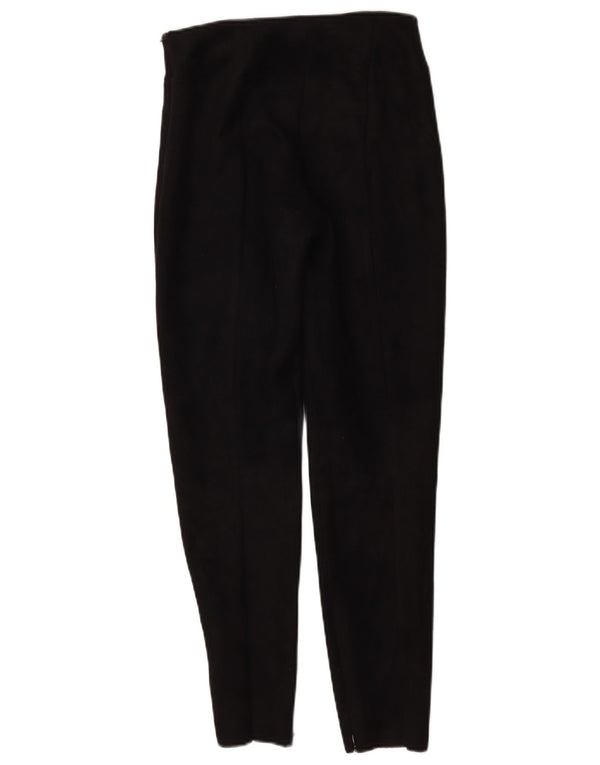 Zara Mujer Pantalones Casuales Pitillo Pequeños W26 L27 Poliéster Negro