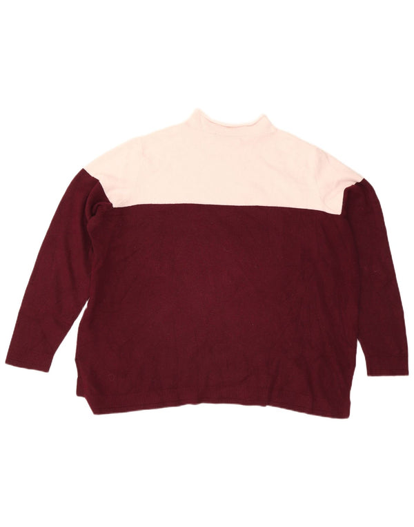 Marks & Spencer Suéter con Cuello Alto para Mujer UK 20 2XL Borgoña