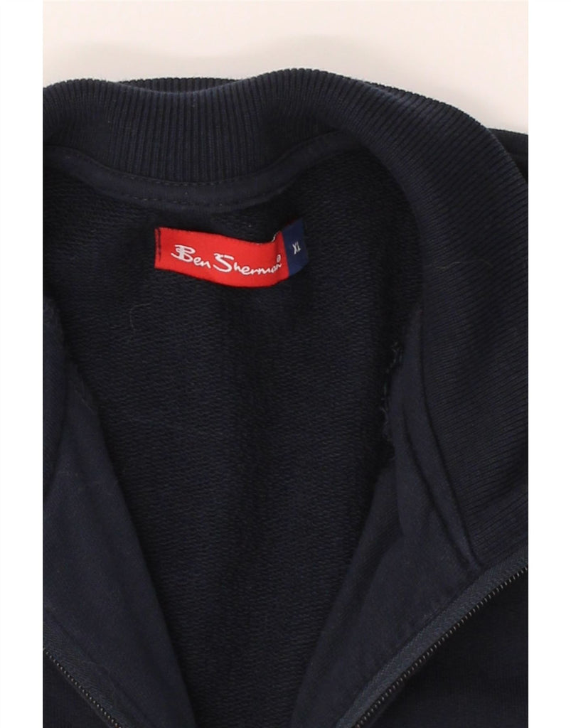BEN SHERMAN Womens Graphic Tracksuit Top Jacket UK 18 XL Navy Blue Cotton Vintage Ben Sherman and Second-Hand Ben Sherman from Messina Hembry 