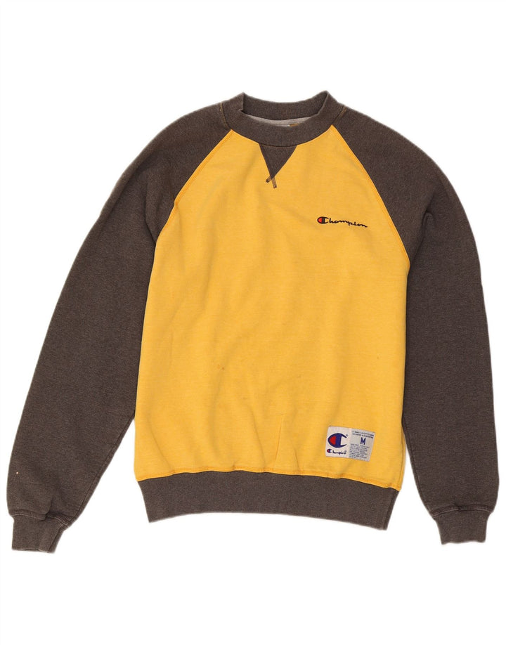 Champion Sudadera Jumper Amarillo Medio De Algodón Con Bloques De Color