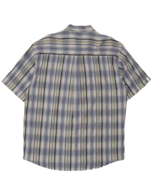 Lerros Hombre Manga Corta Regular Fit Camisa XL Azul Cuadros Algodón