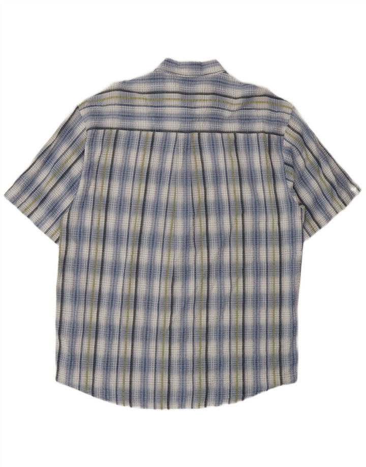Lerros Hombre Manga Corta Regular Fit Camisa XL Azul Cuadros Algodón