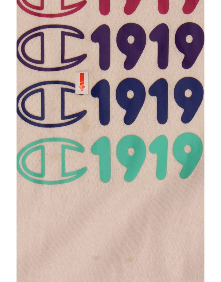 CHAMPION Sudadera para niña Jumper 11-12 años Grande Rosa Colorblock