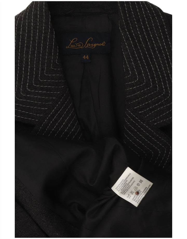 Luisa Spagnoli Chaqueta Blazer Mujer IT 44 Lana Gris Medio