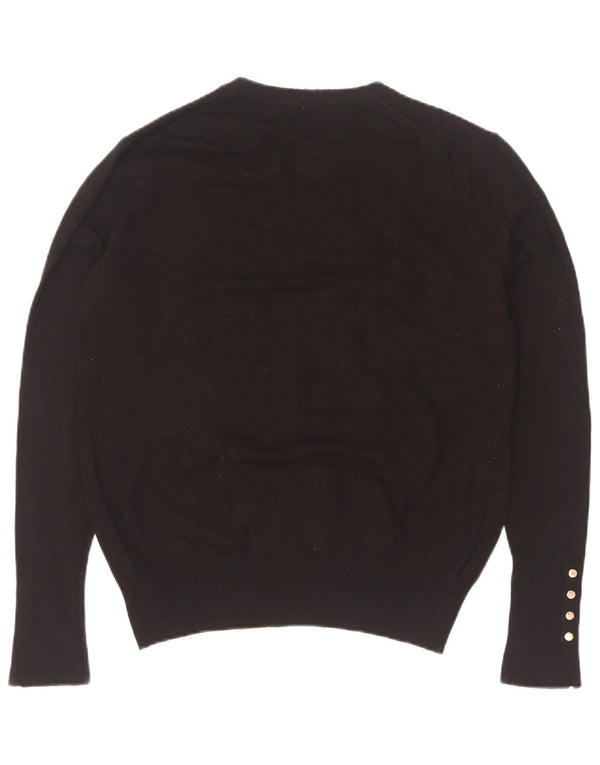 Zara Mujer Jersey De Cuello Redondo Jersey UK 44 XL Viscosa Negra