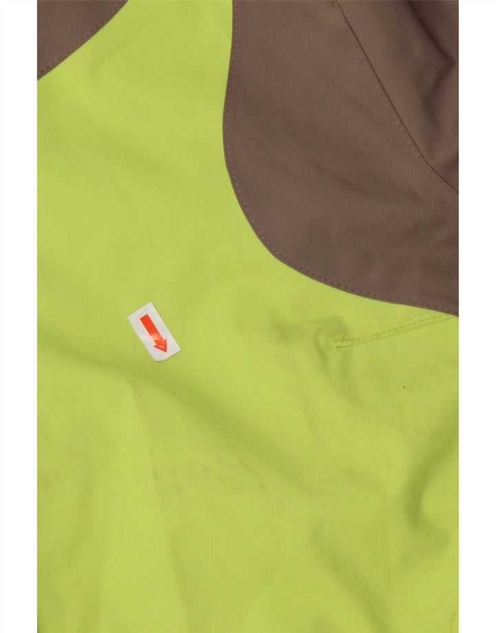 JACK WOLFSKIN Chaqueta impermeable con capucha para mujer UK 40/40 Verde medio Colorblock