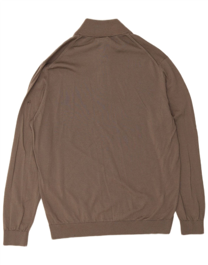 Massimo Dutti Jersey Hombre con Cremallera y Cuello 2XL Lana Marrón