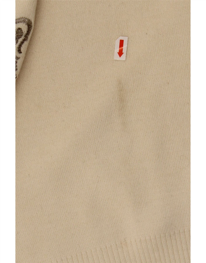 BOGNER Suéter tipo jersey con cuello alto para mujer Reino Unido 40 Lana de cachemira beige grande