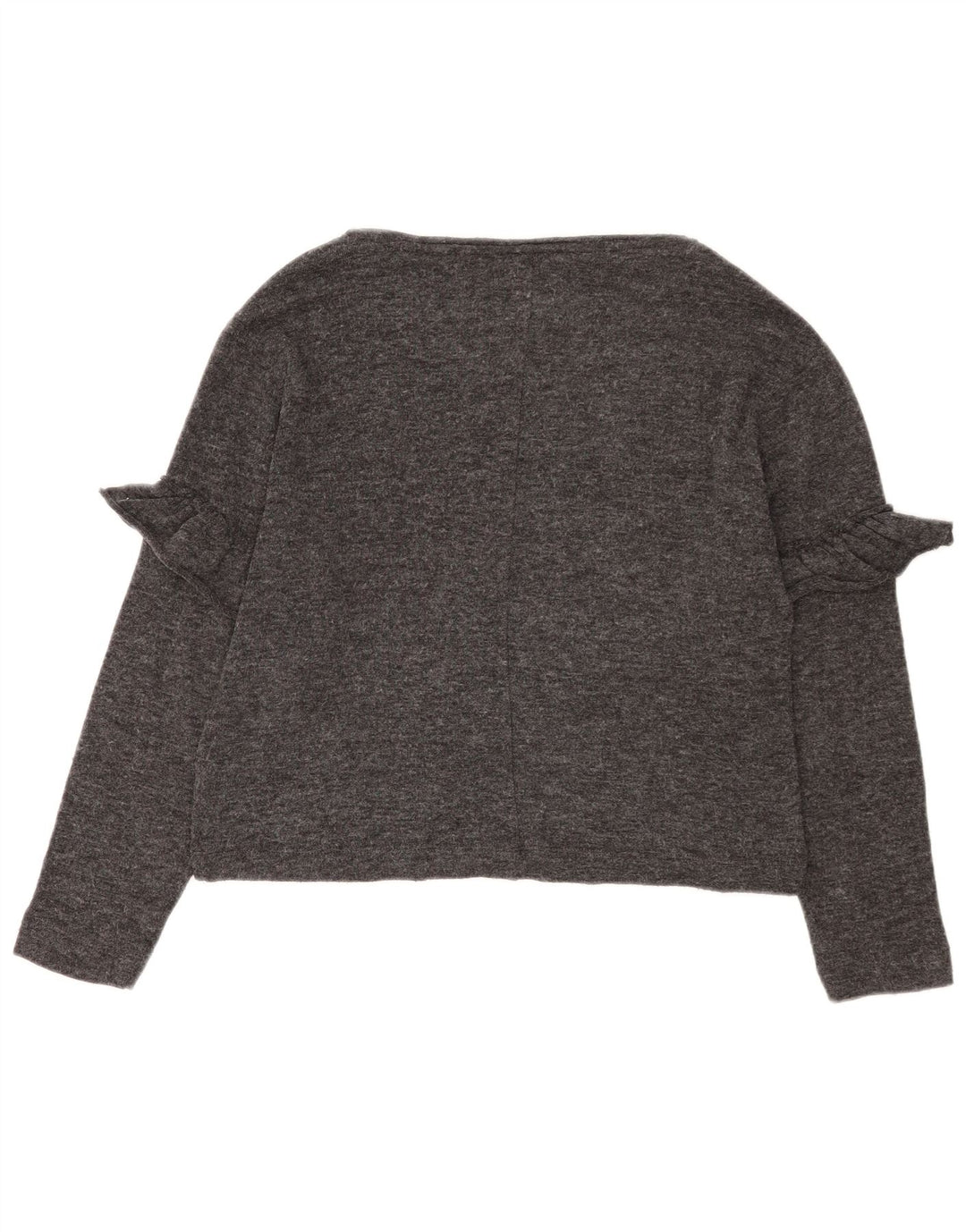 Zara Mujer Crop Oversize Top Manga Larga UK 10 Small Gris Poliéster