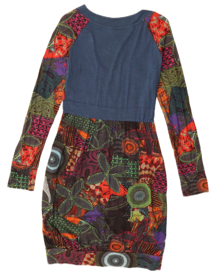Desigual Vestido gráfico de burbujas para mujer UK 40 Medio Multicolor Geométrico