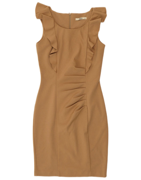 Vestido ajustado sin mangas para mujer Oasis UK 8 Small Marrón Poliéster