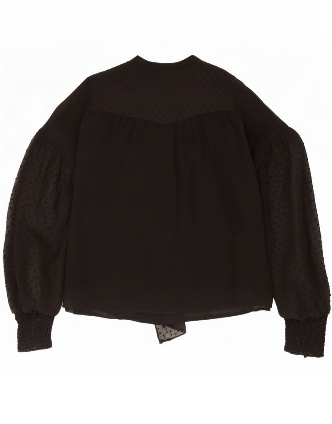 Zara Blusa camisera extragrande con lazo frontal para mujer UK 44 Mediana con lunares negros