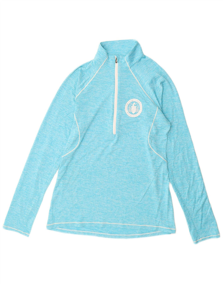 UNDER ARMOUR Mujer Heat Gear Jersey Chándal Top UK 12 Azul Medio