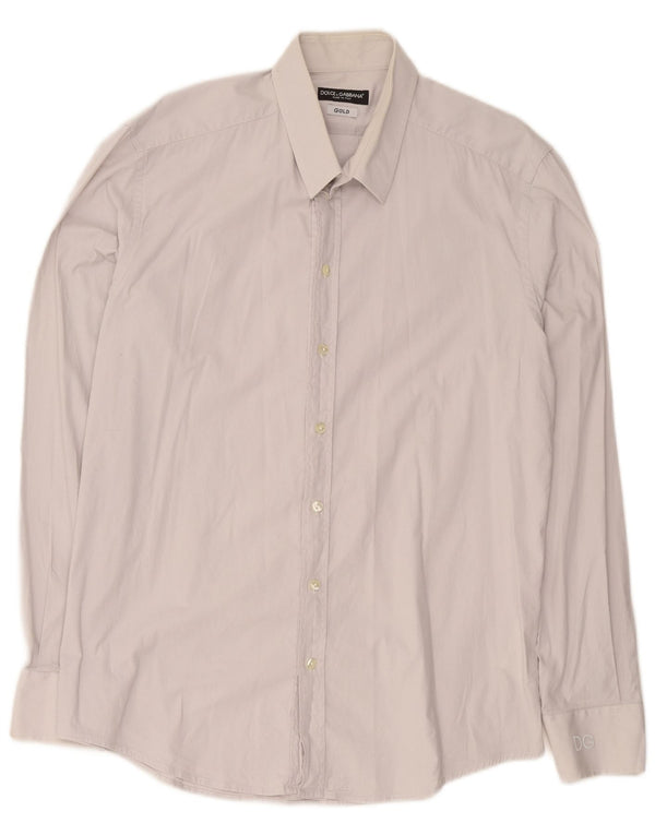 Dolce & Gabbana Camisa Hombre Talla 44 17 1/2 XL Algodón Gris