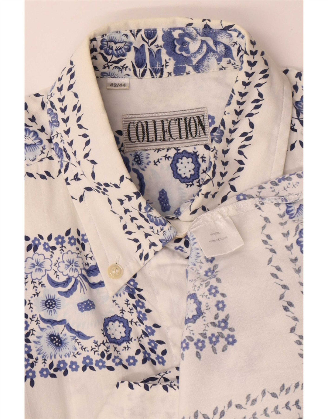 Colección Camisa Mujer Talla 42/44 Grande Algodón Floral Blanco