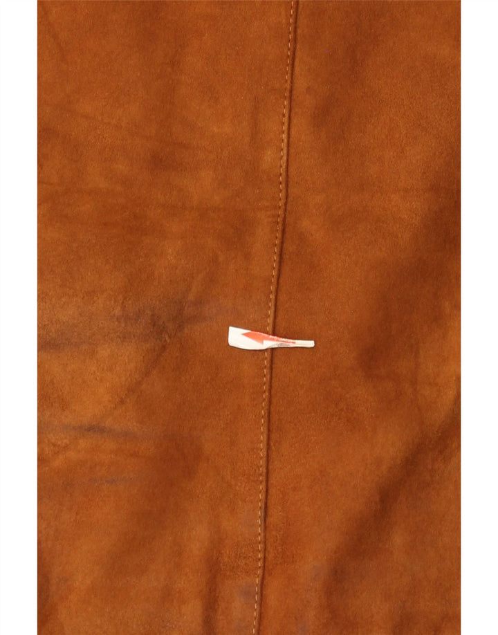 Vintage hombres gamuza bomber chaqueta IT 52 XL marrón