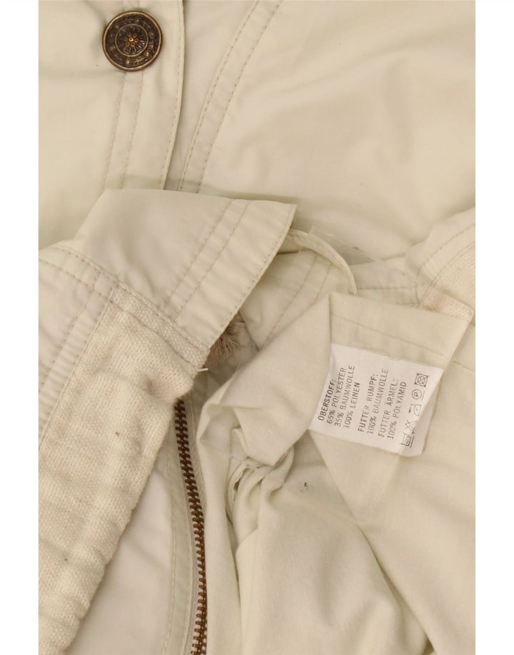 Vintage mujer oversized chaqueta utilitaria con capucha Reino Unido 20 2XL Off White