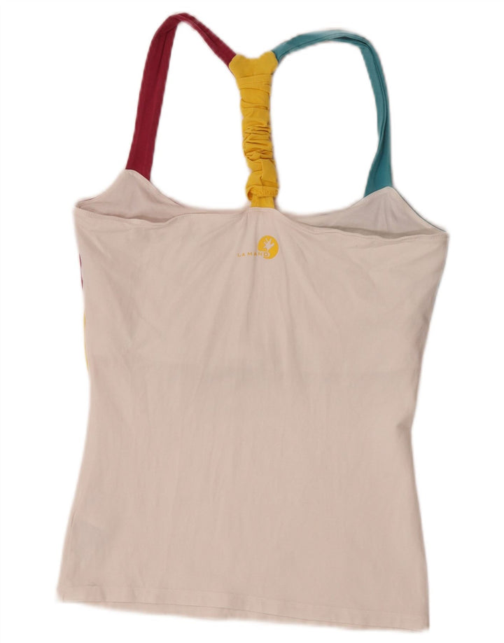 SALEWA Top Halter para Mujer UK 10 Small Blanco Colorblock Algodón
