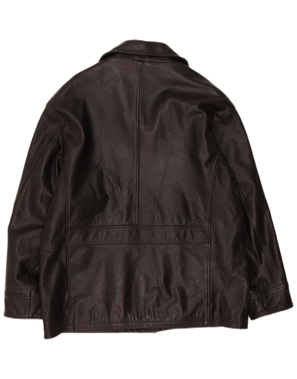 Vintage hombres chaqueta de cuero Reino Unido 40 grande negro