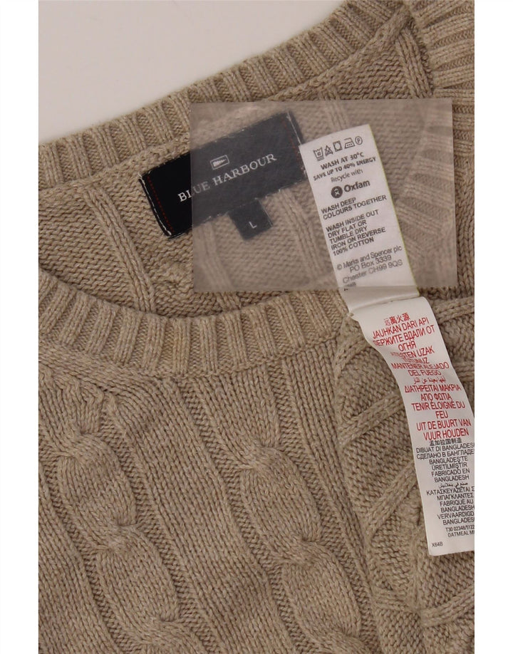Marks & Spencer Jersey de cuello redondo azul Harbor para hombre, talla grande, gris