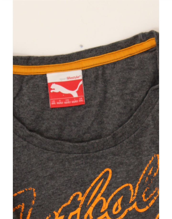 PUMA Mens Graphic T-Shirt Top 2XL Grey Flecked Vintage Puma and Second-Hand Puma from Messina Hembry 